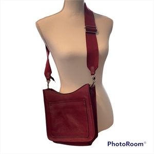 J Jill leather purse maroon shoulder bag adjustable strap used once